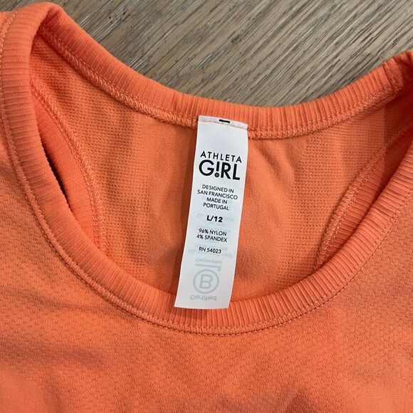 Athleta Girl Orange Tank Top Large (L/12) - Picture 3 of 3